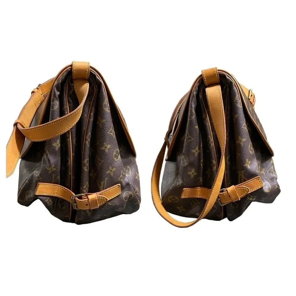 LOUIS VUITTON Monogram Saumur 35 Shoulder/Crossbody Bag 💼 8901VI - Picture 13 of 16